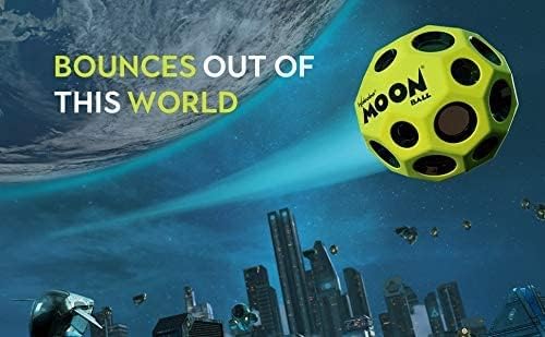 Waboba Moon Ball - Сверхвысокий подскачащи топката - Неонови цветове за вътрешна и външна употреба - Издава хлопающие звуци -