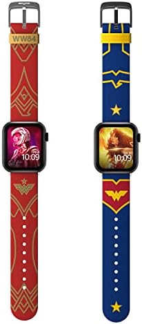 Набор от DC Comics – въжета за тактически умни часа WW84 Crimson Armor и Wonder Woman – Официално лицензирани, са съвместими с всички размери и серии Apple Watch (часове в комплекта не са в