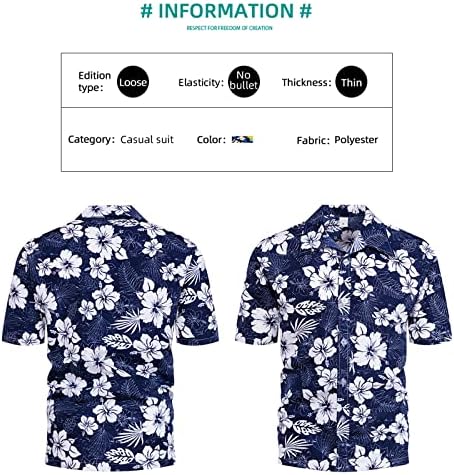 Sumolux Мъжки Хавайски Ризи с цветен Модел, Плажни Ризи за Тропическа Почивка на Копчета