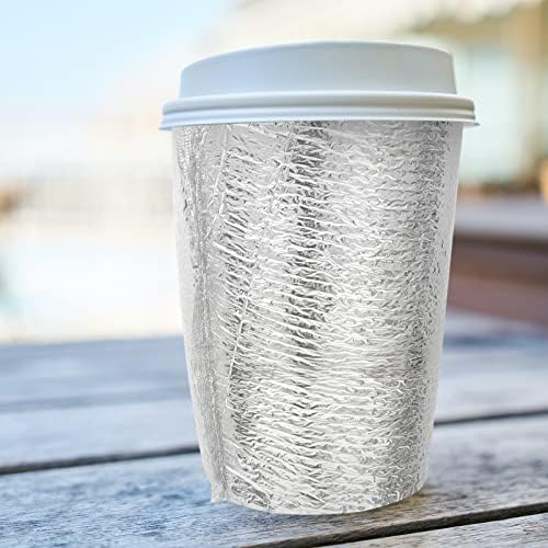 Luxshiny 100шт Ръкави за Кафе Чаши С Лед От Алуминиево Фолио за Еднократна Употреба Изолиран Ръкав За Студените