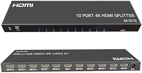 HDMI сплитер-4K, HDMI сплитер 1 на 16 изходи-HDMI сплитер с захранван от 16 ученици монитор, поддръжка на 4K @ 30Hz Ultra HD, синхронизация на 3D аудио-видео, щепсела и да играе за HDTV PS4/5