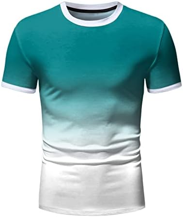 ZDDO Мъжки спортни тениски с къс ръкав, летни Тениски с кръгло деколте, Градиентные лоскутные Спортни тениски