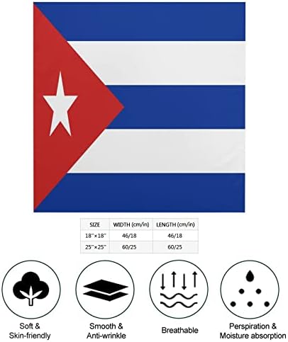 Флаг на Куба Кърпа, Тюрбан, Превръзка На Главата Квадратен Гривна, Декоративни Аксесоари За Коса 25 x 25