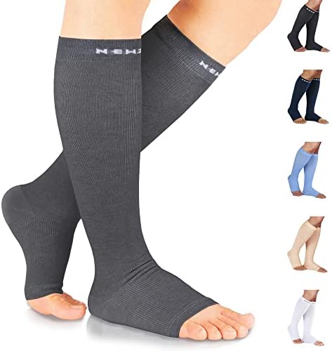 Медицински компресия чорапи NEWZILL с класификация на 20-30 мм hg.календар. до коляното с отворени пръсти, за жени и за мъже с кръвообръщението (as1, alpha -, s, m, редовен, обикнов
