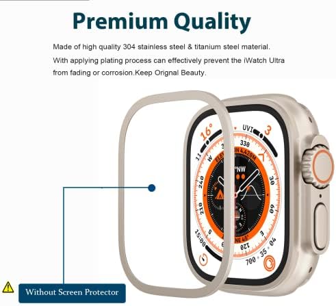 Съвместим с Apple Watch Ultra Case 49 мм [Насладете се на оригинала], Ультратонкая рамка от неръждаема стомана, водоустойчив