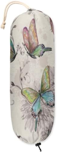 Ретро Титуляр за Найлонови Торбички с Пеперуда, Ретро Цветя Титуляр За Съхранение на Хранителни Пакети, Подвесная
