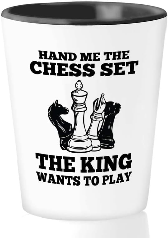 Bubble Hugs Чаша за любителите на шаха 1,5 мл - предай ме на шах - Шахматната Настолна Стратегическа игра Дървени Фигури за Шах Подаръци Кон Рицар
