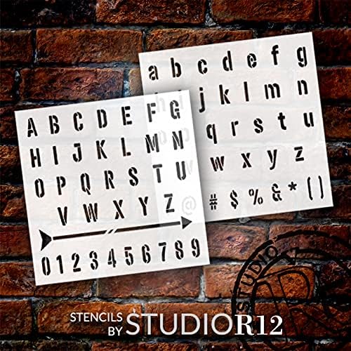 Листове с пълна азбука за заглавието на фермерска къща от StudioR12 | за многократна употреба Шаблони с надписи за самостоятелно