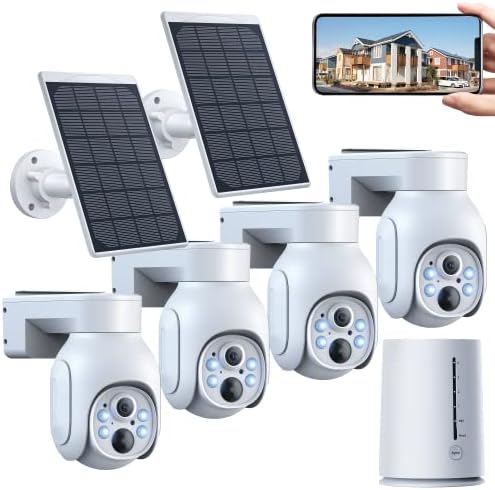 Слънчеви охранителни Камери Безжични Външни, WiFi Камери, захранвани от батерия 2K за домашно наблюдение, Прожекторная Помещение,