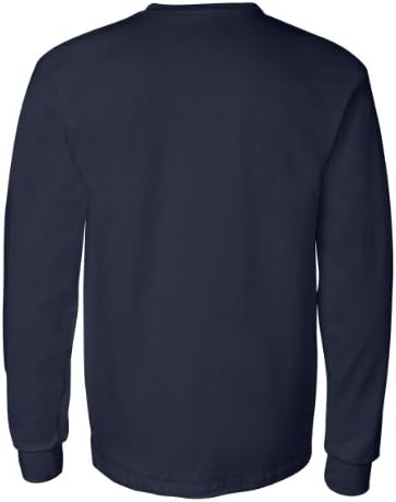 Памук 6 грама. Тениска с дълъг ръкав и джоб (G241) Тъмно синьо, M