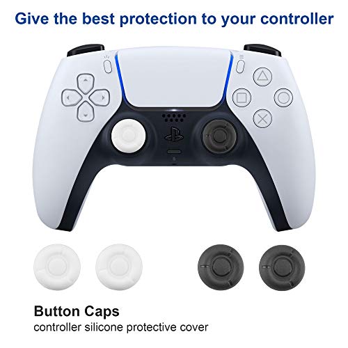 Калъф за контролера PS5, комплект аксесоари за контролер LP PS 5, състоящ се от Твърд калъф за носене, Противоскользящую пылезащитную защитна обвивка и 4 капачка за улав