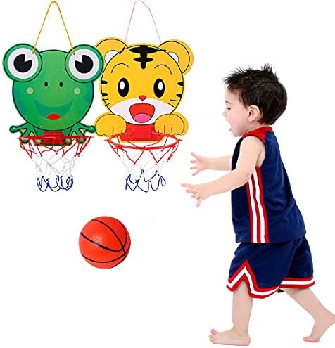 Комплект окачване на баскетболни на пръстените MINDONG от 2 теми за деца, Набор от мини-баскетболни пръстени за врати и