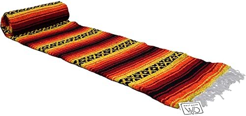 Тяжеловесное мексиканското одеало за йога Falsa, много гъст, райе - Отлична плажна одеяло, Мексикански одеало, одеала за пикник
