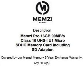 MEMZI PRO 16 GB Class 10 90 MB/s. Карта памет Micro SDHC карта с адаптер за SD и баркод Micro USB за мобилни телефони