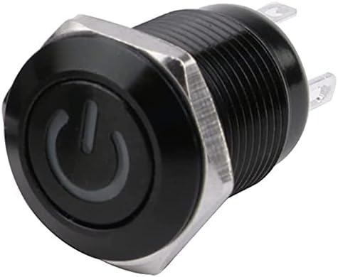 PCGV 12 мм Водоустойчив Окисленный Черен Метален Бутон Превключвател с Led Лампа за Моментно Определяне на PC