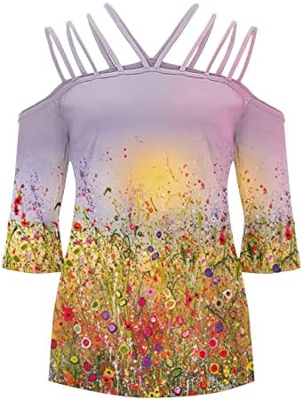 Горната Риза за Момичета, Есента и Летни Дрехи с Къс Ръкав 2023, Памучен Тениска с V-образно деколте и Модел B5 B5