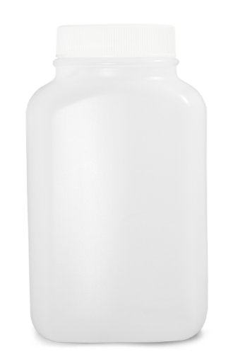 Qorpak АД-03467 Продълговати бутилка от естествен полиетилен с висока плътност с широко гърло и капак от бял полипропилен 33-400,