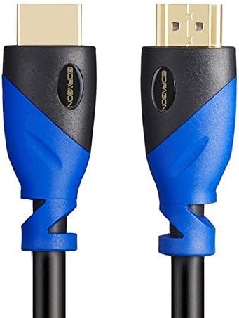 Високоскоростен HDMI кабел с дължина 40 фута (12,2 м) мъж към мъж с Ethernet черен цвят (40 фута /12,2 м) Поддържа 4K 30Hz, 3D, 1080p и възстановяване на звука ED700560