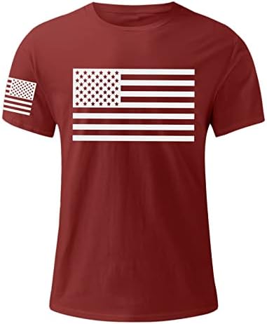 lcepcy Тениска с Американския Флаг на Ръкав за Мъже, Ежедневни Тениски с Кръгло Деколте и Къс Ръкав, 4 юли,