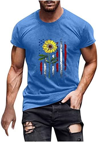 lcepcy Тениски с Принтом Американски Флаг за Мъже, Ежедневни Патриотическая Риза с Кръгло Деколте и Къс Ръкав, Тениска 4rh of