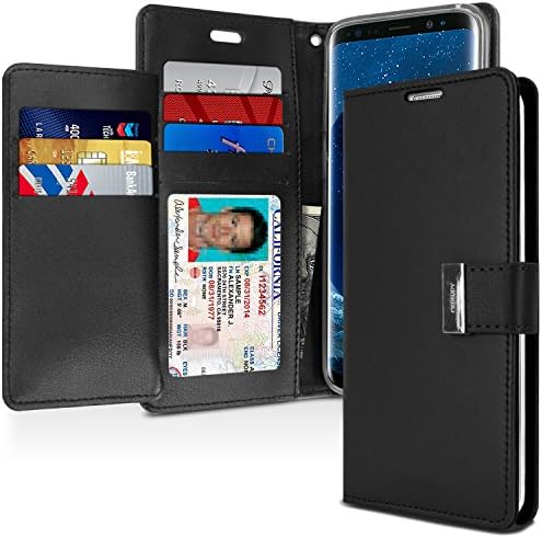 Чантата GOOSPERY Rich за Samsung Galaxy S9 Plus Case (2018 г.) с допълнителни отделения за карти, Кожен Разтегателен калъф