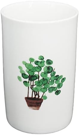 Ins Креативните Керамични Зелени Растения Бяла Чаша за Баня, Държач за Паста за зъби, Чифт бели Чаши за Вода, Чаша