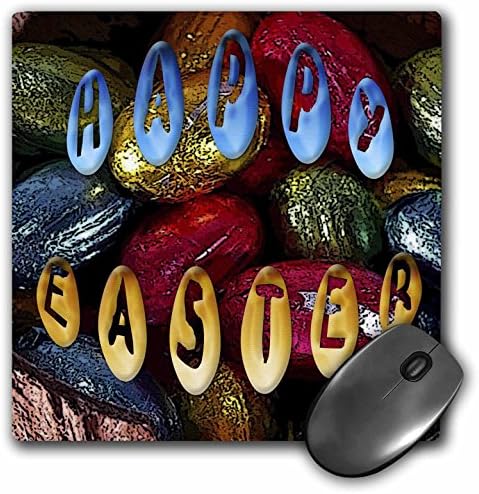 Подложка за мишка 3dRose LLC 8 x 8 x 0,25 инча, Великденско Поздравление на яйцата в шоколад фолио (mp_42946_1)