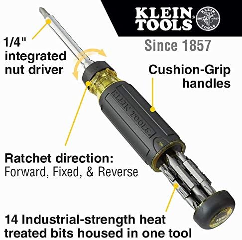 Магнитна многозаходная отвертка Klein Tools 32510 и Многоразрядная храповая отвертка 32305, инструмент за 15 в 1