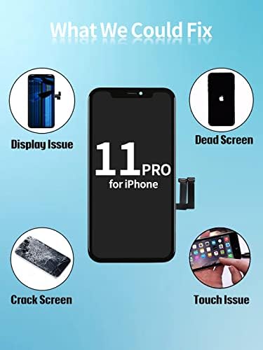 Ayake за iPhone 11 Pro Замяната на екрана, 5,8-инчов LCD дисплей и сензорен Дигитайзер, Пълен Монтаж, с Набори от инструменти за ремонт Водоустойчива лента и защитно фолио за ек