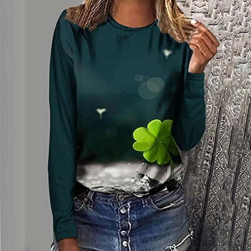 Блуза За Момичета Есенно-Летни Дрехи С Дълъг Ръкав и Кръгло Деколте, Памучен Блуза с Графичен Дизайн на Тениска