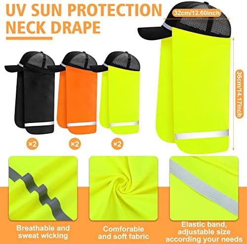 6 Бр UV Отразяваща Каишка Солнцезащитная Шапка С Драпировкой За защита на врата от Слънцето, Регулируем Мултифункционален