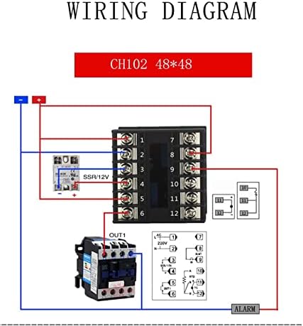 MAKEE Двоен изход SSR и реле CH102 CH402 CH702 CH902 Два релейни изхода LCD цифров PID интелигентен температурен регулатор 48-240 vac (Цвят: CH902)