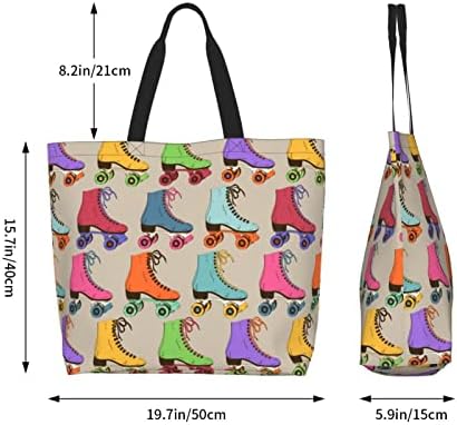 Дамски модни пазарска чанта на рамото MAZBIT Colorful Roller Skates голям капацитет - чанта за ежедневно пазаруване