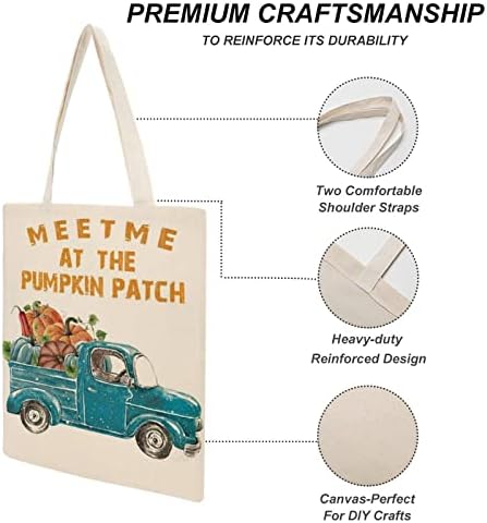 WengBeauty Холщовая Чанта-Тоут Тиква Harvest1 Чанта На рамото за Многократна употреба за Хранителни стоки Чанти За Пазаруване,