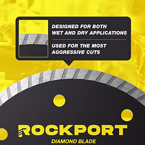 Комплект диамантени остриета ROCKPORT Turbo 4 1/2 за ъглошлайф машина - (3 опаковки) Диамантена пила и Шлифовальное