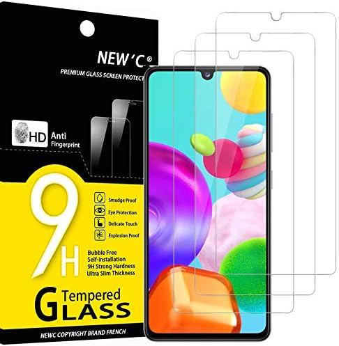 NEW'C [3 опаковки] е Предназначен за Samsung Galaxy A41 Защитно фолио за екран от закалено стъкло, калъф, Удобен,