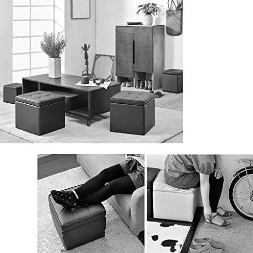 Универсален Обикновен Стол, Пейка За Замяна на Обувки от Изкуствена Кожа, Меки Квадратен Креативен Модерен Кутия