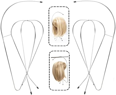 Мода ПРАВИ 2 опаковки метална тел закачалка за перука поставка Притежателя суха дисплей портативен за няколко перуки