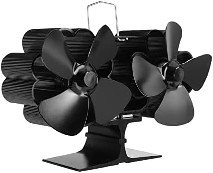 XFADR SRLIWHITE Двухголовочный Черен Вентилатор за печки, 8-Mi Топлинна Вентилатор за камина, Дърво Горелка, Вентилатор