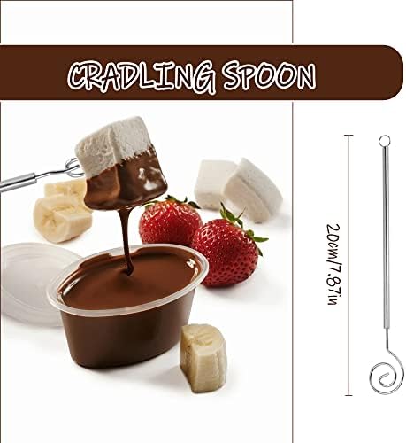 Elesunory Комплект лъжички-вилици за обмакивания бонбони от 7 теми, набор от пособия за приготвяне на шоколадови