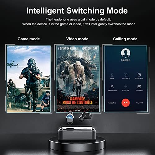 Безжични слушалки, Bluetooth Слушалки 5.2 с калъф за безжично зареждане, 1200 mah време на възпроизвеждане