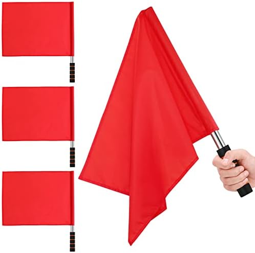 SEWACC 4 бр. Спортни Судейские Знамена, Флагове на Лайнсмена, Ръчно Флаг от Неръждаема Стомана, Флаг за лека