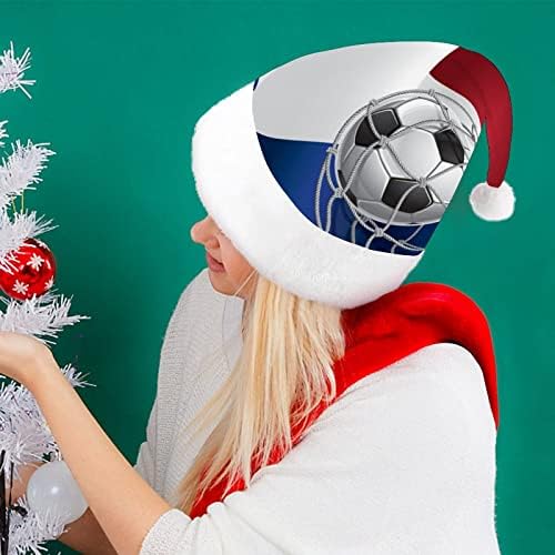Футбол Порта и Флаг на Холандия, Забавна Коледна Шапка, Шапки на Дядо Коледа, Къси Плюшени Шапки с Бели Ръкавели