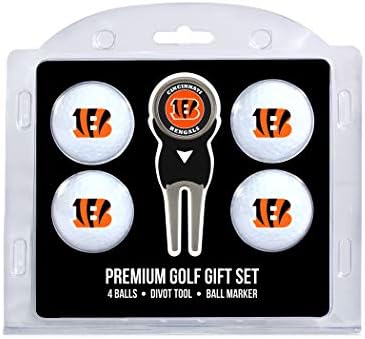 Топките за голф са със Стандартен размер Team Golf NFL (брой 4 бр.) и инструмент за рязане с Подвижна двустранен магнитен маркер