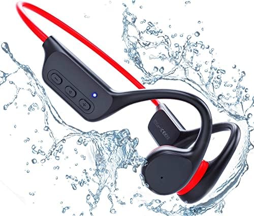 Dmnzoey Слушалки костна проводимост Bluetooth 5,3 Безжични Слушалки с отворени уши 32G mp3 Спортни Слушалки IP68 Водоустойчив за тренировки, Бягане, Плуване, гмуркане със стерео