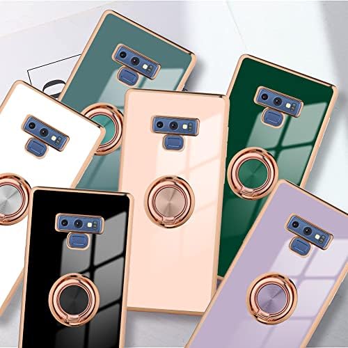 Калъф SAKUULO за Samsung Galaxy Note 9 с Въртяща се на 360 ° Магнитен Пръстен-поставка-държач, Блестящи Позлатени