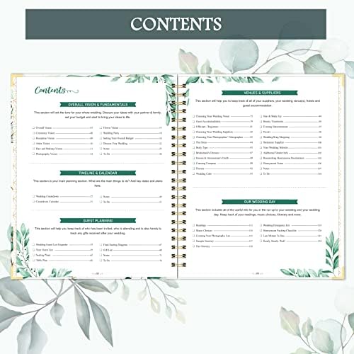 Wedding Planner - Книга за планиране на сватба и Органайзер за булката с 5 раздели, 12 x 9, Твърди корици с