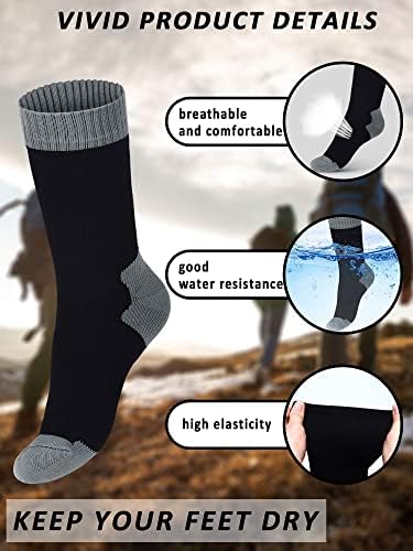 Giegxin 2 Двойки Непромокаемых Чорапи Унисекс, Дишащи Непромокаеми Туристически Чорапи за Разходки, Джогинг, Каране