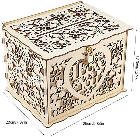 Кутия за Сватбени Картички GOTOTOP, Подаръчни Кутии за пощенски Картички в Селски стил от дърво, Направени със собствените