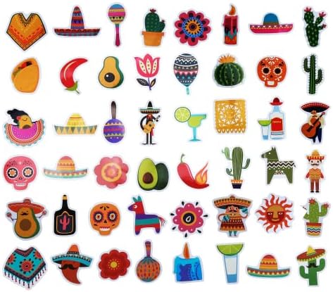 100 Опаковки, Етикети, за Мексиканска Фиеста, Подаръци за Мексикански партита, Непромокаеми Етикети за Бутилки